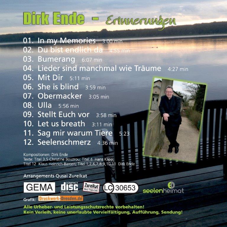 Album Erinnerungen Cover Rückseite