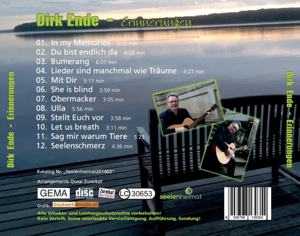 Album Erinnerungen Inlaycard Außen